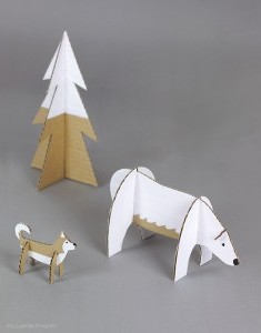 cardboard-animals-polar bear-husky