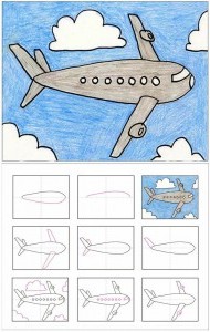 Як малювати літак картинки поетапно. Вчимося малювання з дітьми.