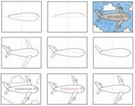 Як малювати літак картинки поетапно. Вчимося малювання з дітьми.