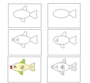 Як малювати рибу картинки поетапно. Вчимося малювання з дітьми.
